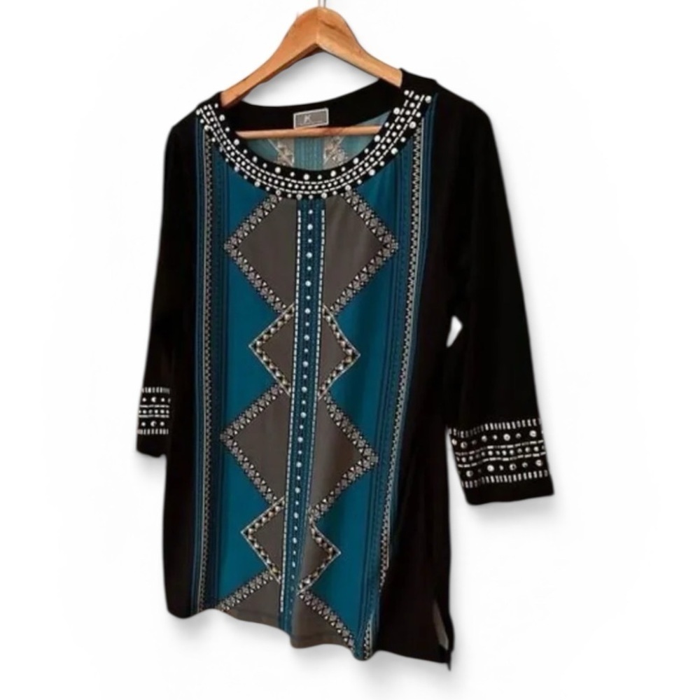 JM Collection Beaded Top Medium